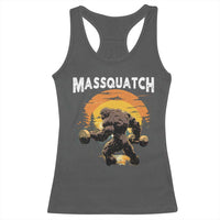 Funny Bigfoot Massquatch Racerback Tank Top Workout Gym Weightlifter Sasquatch