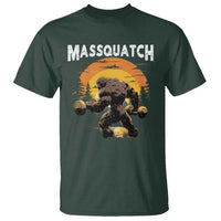 Funny Bigfoot Massquatch T Shirt Workout Gym Weightlifter Sasquatch