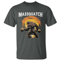 Funny Bigfoot Massquatch T Shirt Workout Gym Weightlifter Sasquatch