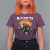 Funny Bigfoot Massquatch T Shirt For Women Workout Gym Weightlifter Sasquatch
