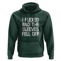 Funny I Flexed And The Sleeves Fell Of Hoodie Workout Gymer Shadow Text