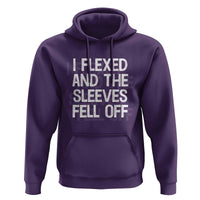 Funny I Flexed And The Sleeves Fell Of Hoodie Workout Gymer Shadow Text