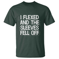 Funny I Flexed And The Sleeves Fell Of T Shirt Workout Gymer Shadow Text - Wonder Print Shop