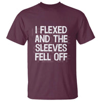 Funny I Flexed And The Sleeves Fell Of T Shirt Workout Gymer Shadow Text - Wonder Print Shop