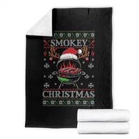 Funny Smokey Christmas Grilling Throw Blanket BBQ Meat Father's Day - Wonder Print Shop