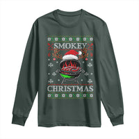 Funny Smokey Christmas Grilling Long Sleeve Shirt BBQ Meat Father's Day
