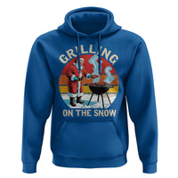 Funny Christmas Grilling Santa Hoodie Grilling On The Snow