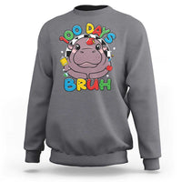 Funny Moo Deng 100 Days Bruh Sweatshirt Happy 100 Days Of School