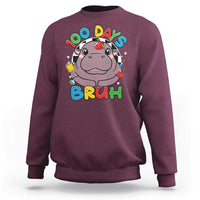 Funny Moo Deng 100 Days Bruh Sweatshirt Happy 100 Days Of School