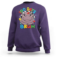 Funny Moo Deng 100 Days Bruh Sweatshirt Happy 100 Days Of School