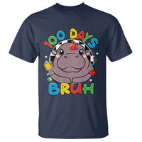 Funny Moo Deng 100 Days Bruh T Shirt Happy 100 Days Of School