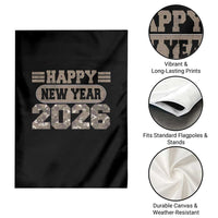 Camo Happy New Year Party 2026 Garden Flag Camouflage NYE Party - Wonder Print Shop