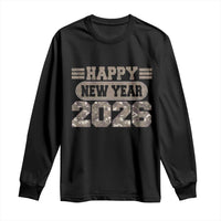 Camo Happy New Year Party 2026 Long Sleeve Shirt Camouflage NYE Party - Wonder Print Shop