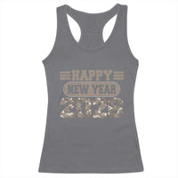Camo Happy New Year Party 2026 Racerback Tank Top Camouflage NYE Party - Wonder Print Shop