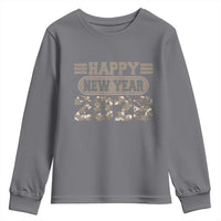 Camo Happy New Year Party 2026 Youth Sweatshirt Camouflage NYE Party - Wonder Print Shop