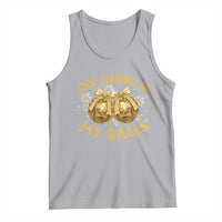 Funny Adult New Years Eve Tank Top Stop Staring At My Balls Golden Disco Ball - Wonder Print Shop