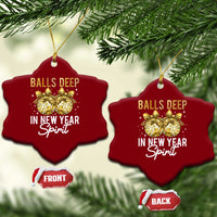 Funny New Year Disco Ball Ceramic Ornament Balls Deep In New Year Spirit - Wonder Print Shop