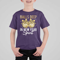 Funny New Year Disco Ball T Shirt For Kid Balls Deep In New Year Spirit - Wonder Print Shop