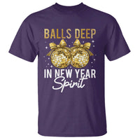 Funny New Year Disco Ball T Shirt Balls Deep In New Year Spirit - Wonder Print Shop