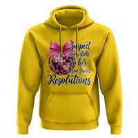 Funny Suspect Never Sticks To Her New Years Resolutions Hoodie Coquette Disco Ball - Wonder Print Shop