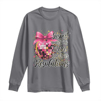 Funny Suspect Never Sticks To Her New Years Resolutions Long Sleeve Shirt Coquette Disco Ball - Wonder Print Shop
