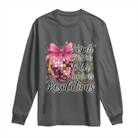 Funny Suspect Never Sticks To Her New Years Resolutions Long Sleeve Shirt Coquette Disco Ball - Wonder Print Shop