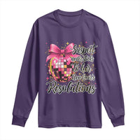 Funny Suspect Never Sticks To Her New Years Resolutions Long Sleeve Shirt Coquette Disco Ball - Wonder Print Shop