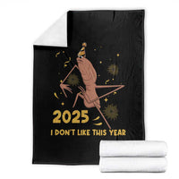 Funny Marcus The Worm New Year Throw Blanket 2025 I Dont Like This Year Fireworks NYE Party - Wonder Print Shop