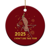 Funny Marcus The Worm New Year Ceramic Ornament 2025 I Dont Like This Year Fireworks NYE Party - Wonder Print Shop