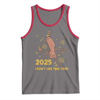 Funny Marcus The Worm New Year Tank Top 2025 I Dont Like This Year Fireworks NYE Party - Wonder Print Shop