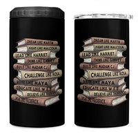Black History Month African American Leaders Teacher Book Lover 4 in 1 Can Cooler Tumbler