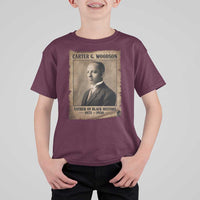 Carter G Woodson T Shirt For Kid Father Of Black History Month Old Paper Graphic