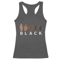 Black Asl Sign Language Hands Signs African American Month Racerback Tank Top