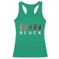 Black Asl Sign Language Hands Signs African American Month Racerback Tank Top
