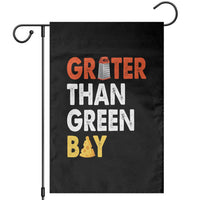 Funny Greater Than Green Bay Cheese Grate Garden Flag