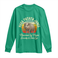Funny Mars Potato Jones Long Sleeve Shirt Powered by Naps Snacks Side Eye Pygmy Hippo
