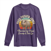 Funny Mars Potato Jones Long Sleeve Shirt Powered by Naps Snacks Side Eye Pygmy Hippo