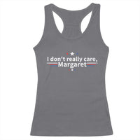 Funny JD Vance 2025 I Don't Really Care Margaret Racerback Tank Top Vintage USA Flag Star