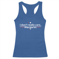 Funny JD Vance 2025 I Don't Really Care Margaret Racerback Tank Top Vintage USA Flag Star