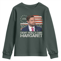 Funny JD Vance 2025 I Don't Really Care Margaret Youth Sweatshirt Vintage Betsy Ross Flag