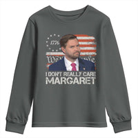 Funny JD Vance 2025 I Don't Really Care Margaret Youth Sweatshirt Vintage Betsy Ross Flag