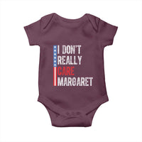 Funny JD Vance 2025 I Don't Really Care Margaret Baby Onesie American Flag Stripe