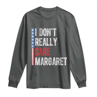 Funny JD Vance 2025 I Don't Really Care Margaret Long Sleeve Shirt American Flag Stripe