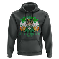 Funny St Catrick's Day Beer Hoodie St Patrick's Day Cat Beer Shamrock
