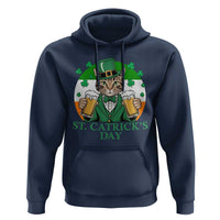 Funny St Catrick's Day Beer Hoodie St Patrick's Day Cat Beer Shamrock