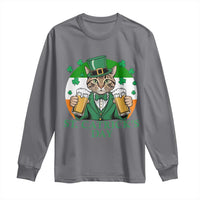 Funny St Catrick's Day Beer Long Sleeve Shirt St Patrick's Day Cat Beer Shamrock