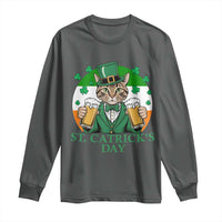 Funny St Catrick's Day Beer Long Sleeve Shirt St Patrick's Day Cat Beer Shamrock