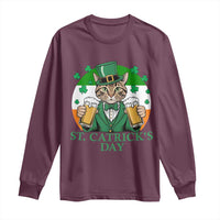 Funny St Catrick's Day Beer Long Sleeve Shirt St Patrick's Day Cat Beer Shamrock