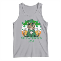 Funny St Catrick's Day Beer Tank Top St Patrick's Day Cat Beer Shamrock