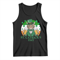 Funny St Catrick's Day Beer Tank Top St Patrick's Day Cat Beer Shamrock